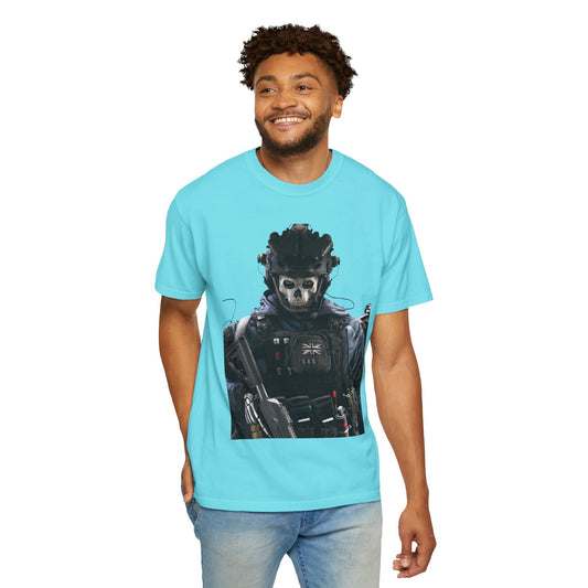 Unisex Garment-Dyed T-shirt - Cool Military Skull Graphic Tee